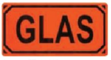 Varningsetikett GLAS