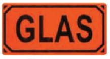 Varningsetikett GLAS