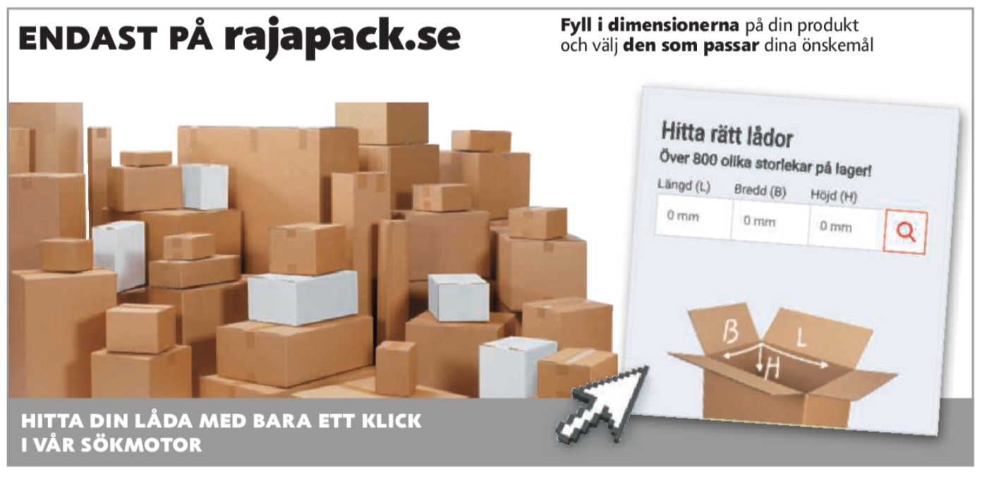 Hitta kartonger i rätt storlek för dina produkter med RAJAs onlineverktyg Boxselector.